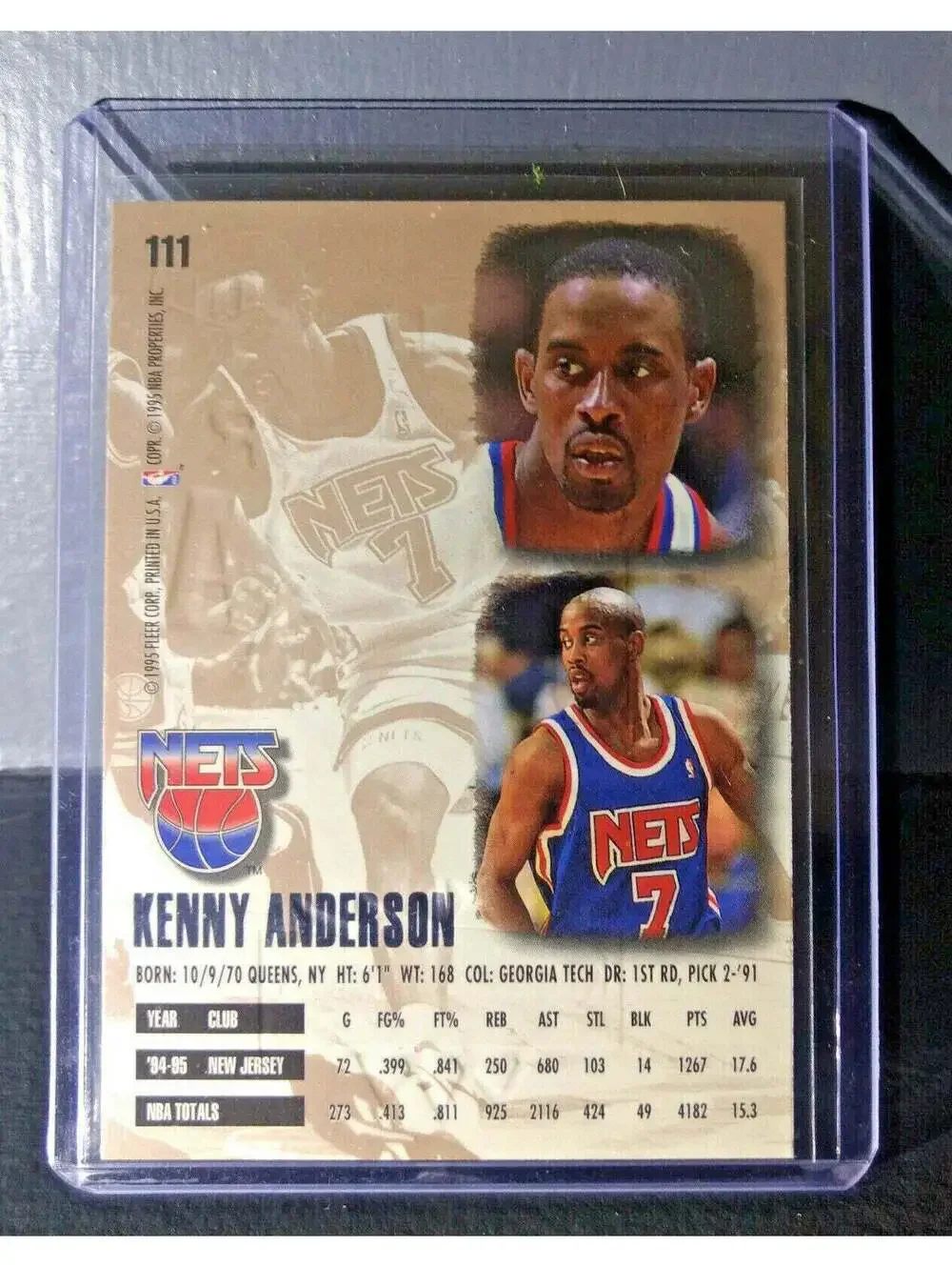 1995-96 Kenny Anderson Fleer Ultra Gold Medallion #111 Basketball Card